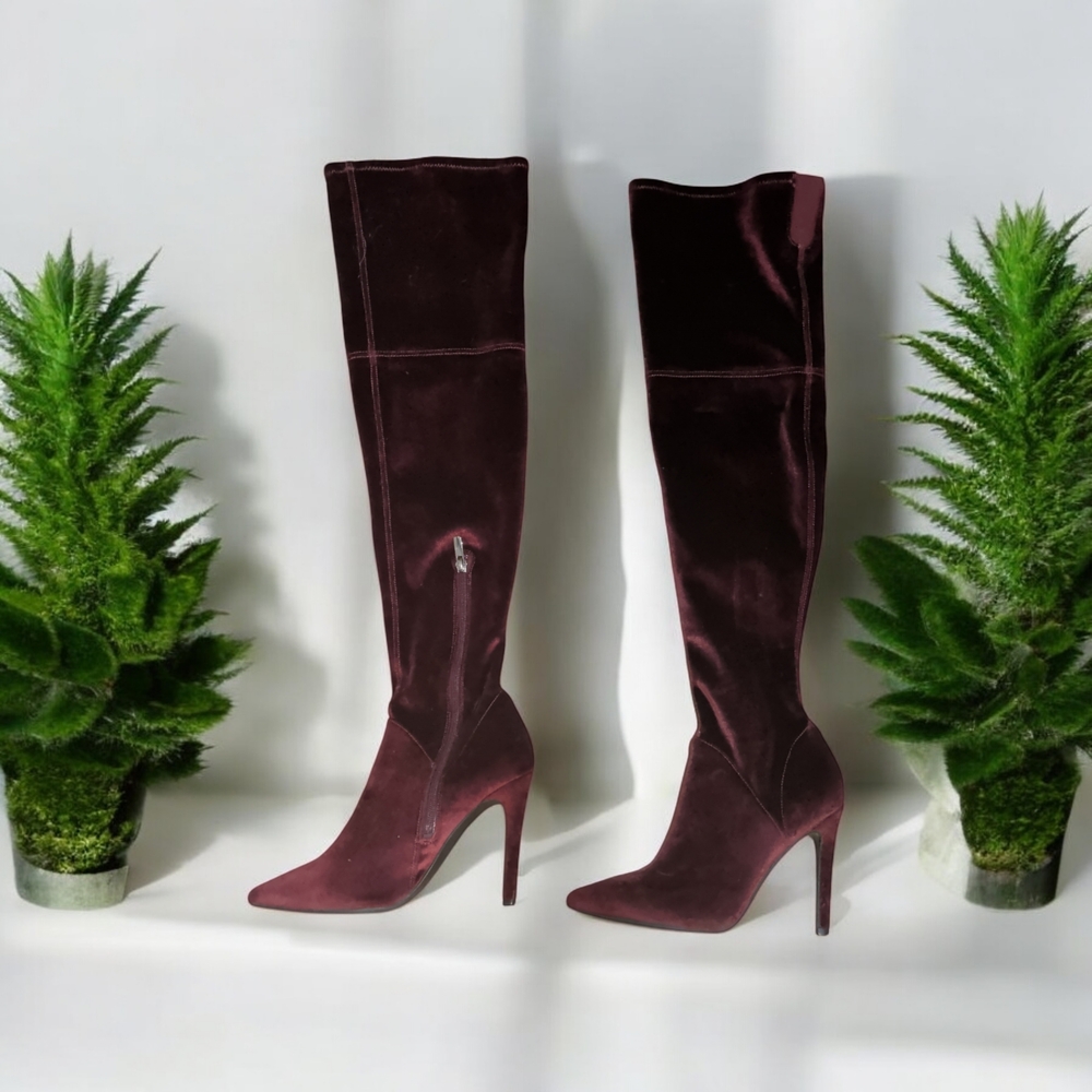 Kendall & Kylie Deep Burgundy Over the Knee Boots